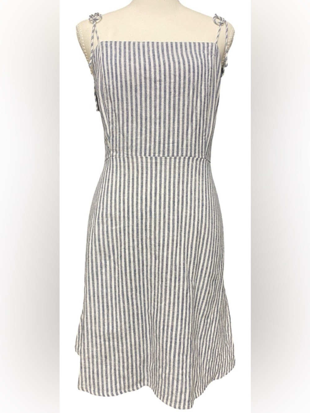 Old Navy Blue & White Striped Tie Strap Dress Size Large Summer Casual